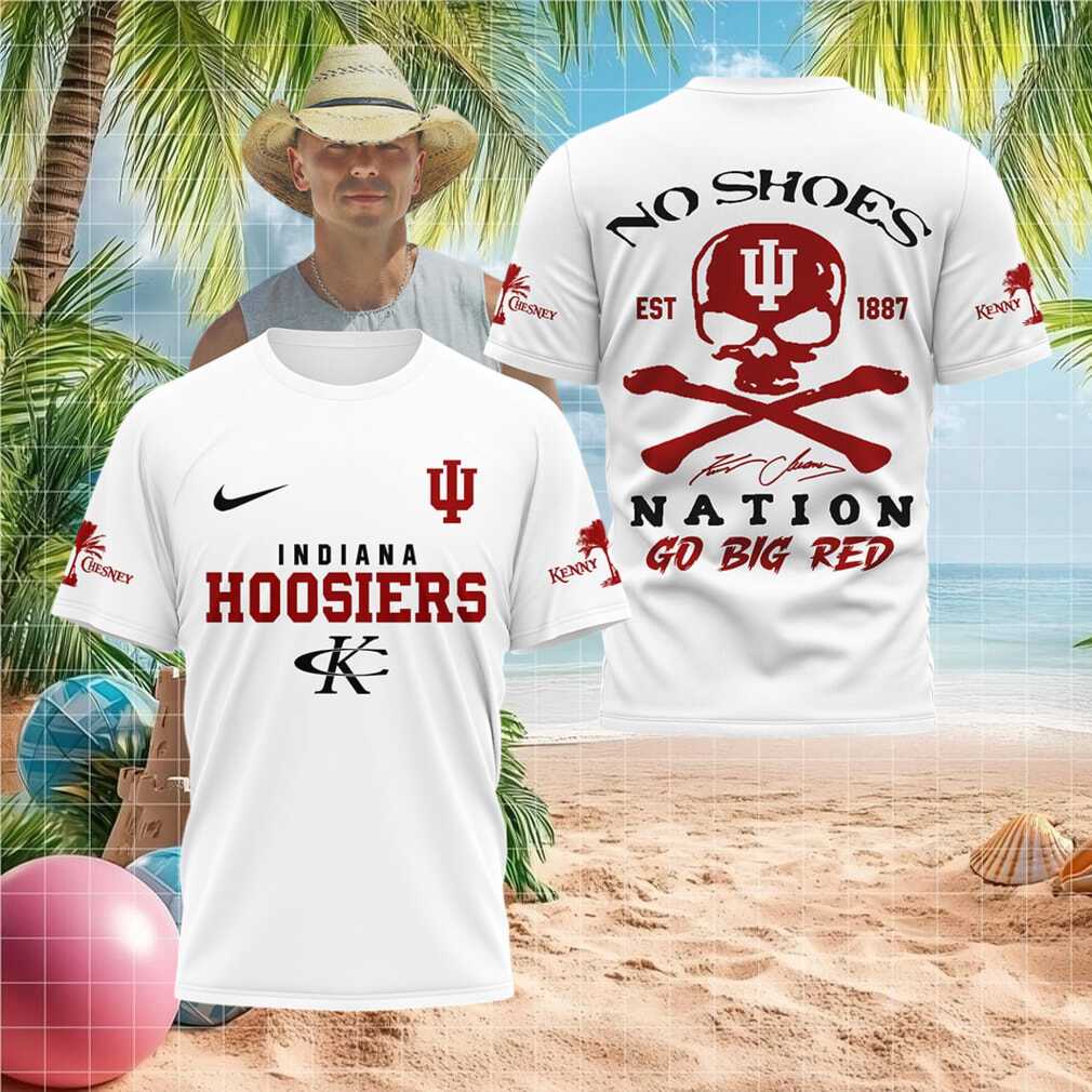 Indiana Hoosiers No Shoes Nation Skull Shirt Kenny Chesney College Shirt - Limotees LLC