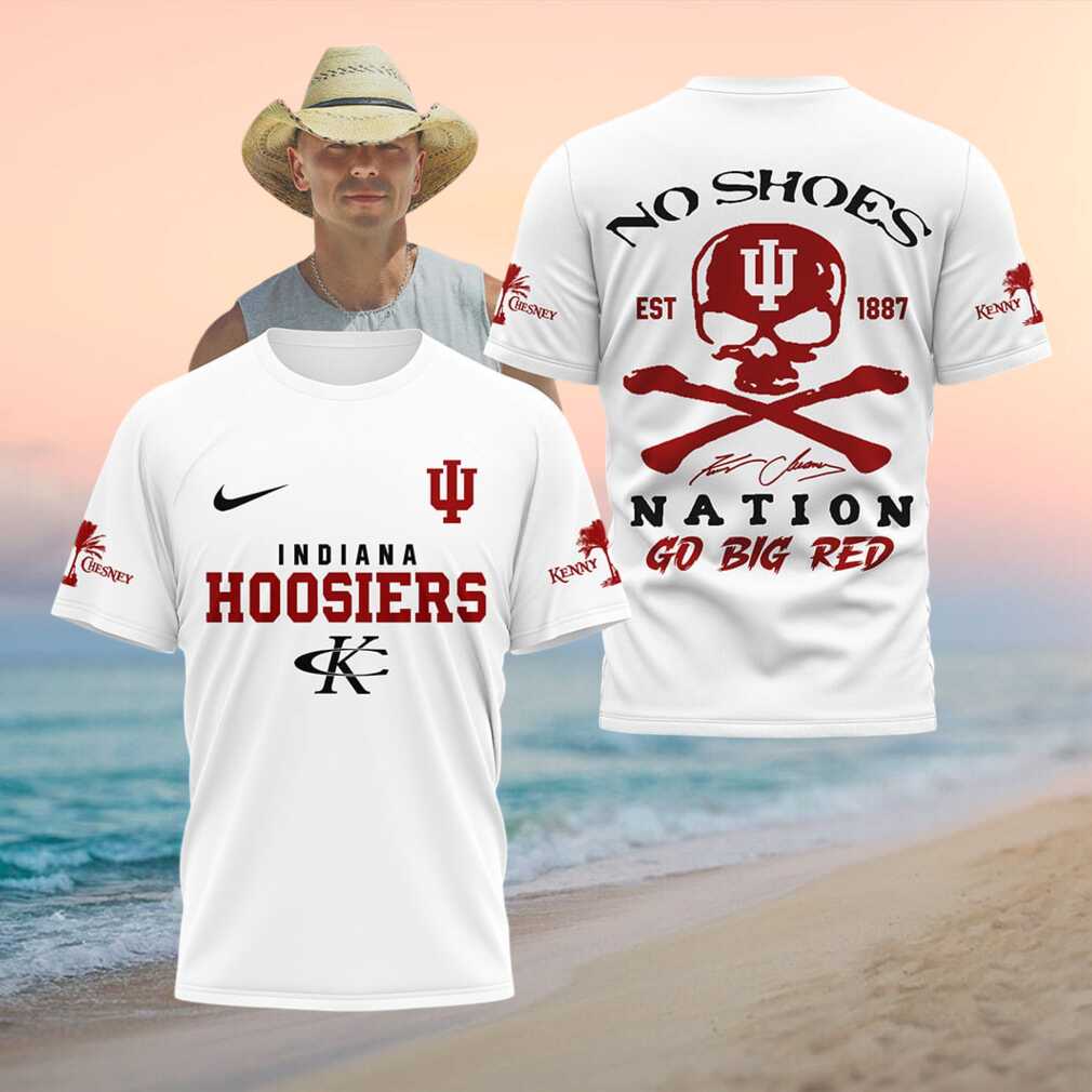 Indiana Hoosiers No Shoes Nation Skull Shirt Kenny Chesney College Shirt - Limotees LLC