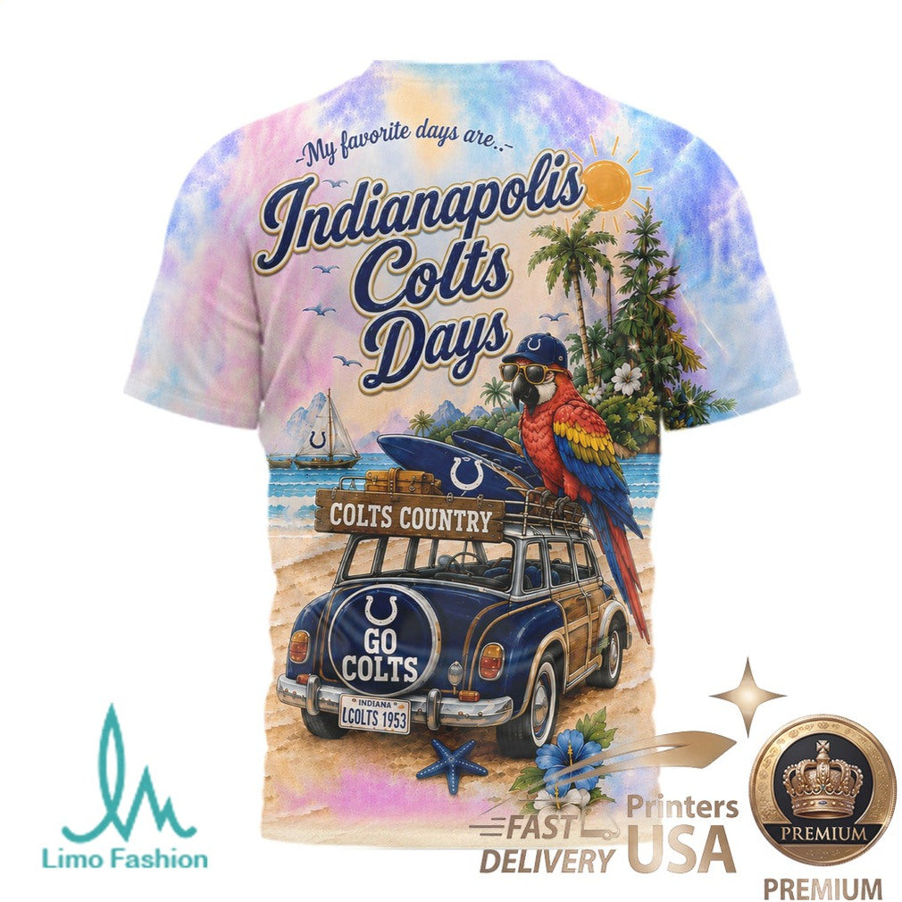 Indianapolis Colts Beach Tropical Parrot Summer Men's T Shirt - Limotees LLC