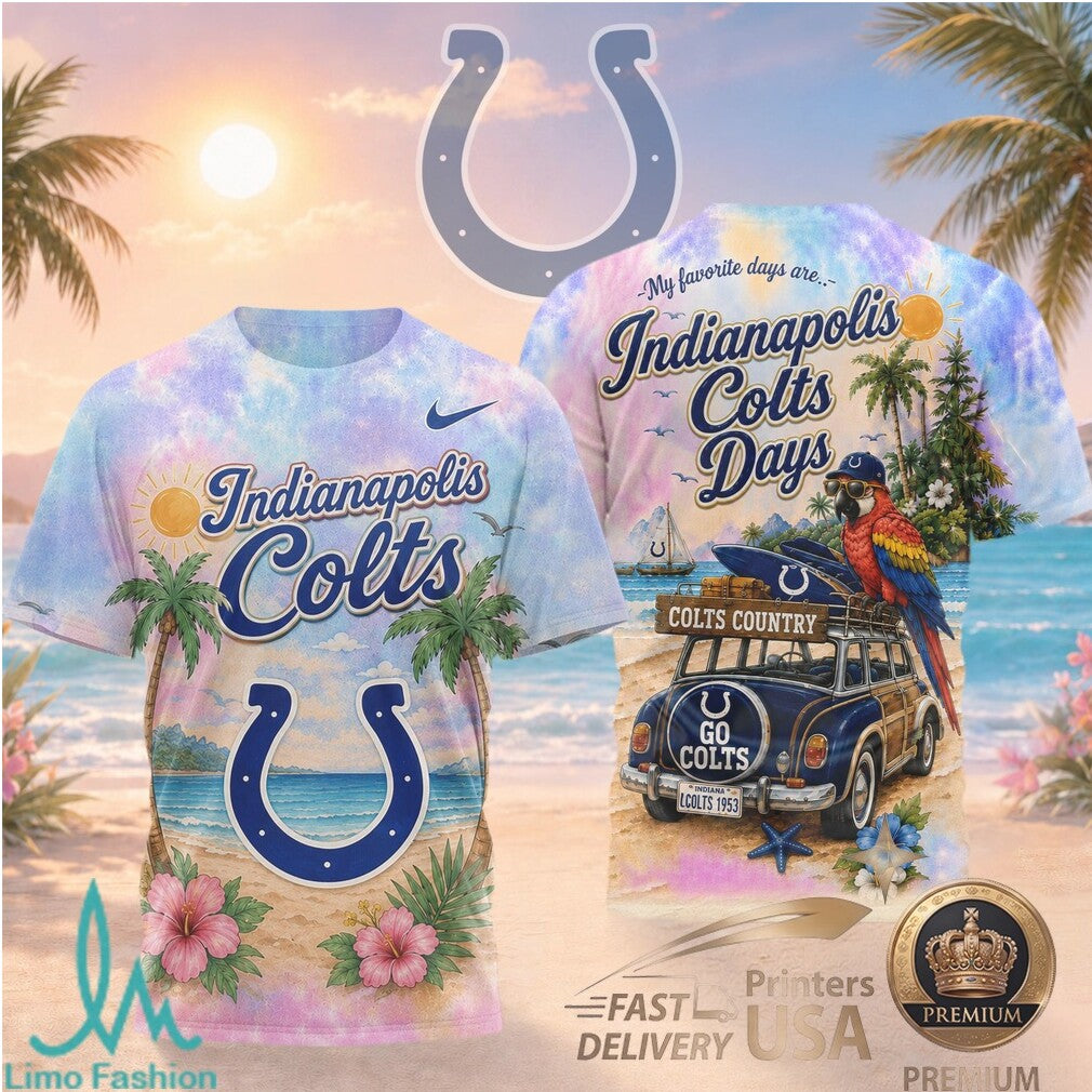 Indianapolis Colts Beach Tropical Parrot Summer Men's T Shirt - Limotees LLC