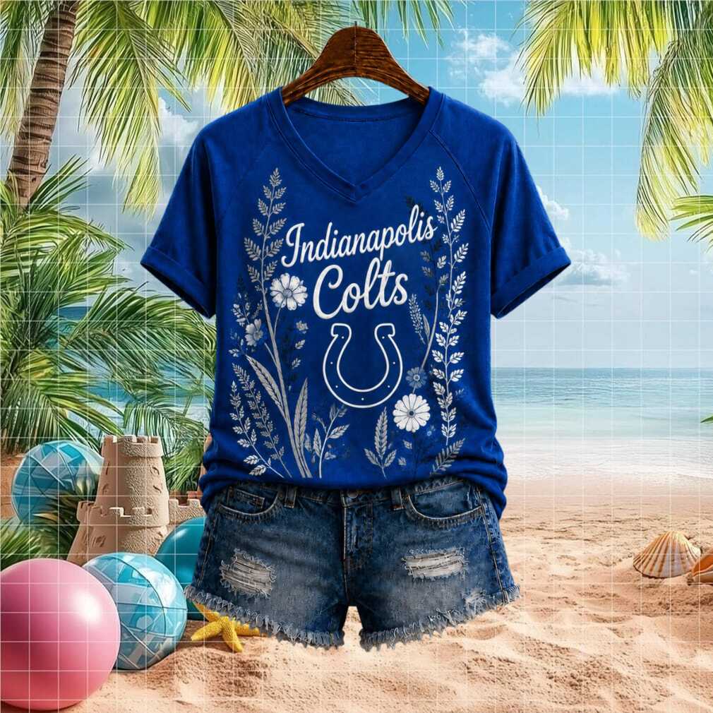 Indianapolis Colts Botanical Floral Horseshoe Women Shirt