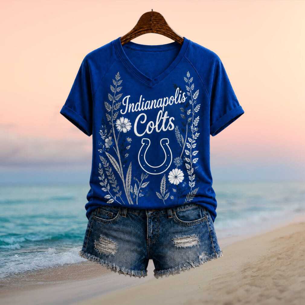 Indianapolis Colts Botanical Floral Horseshoe Women Shirt
