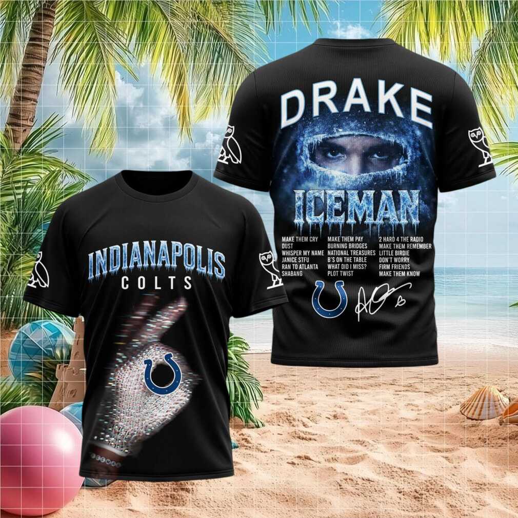 Indianapolis Colts Drake Iceman Rap Tee Hip Hop Graphic Shirt - Limotees LLC