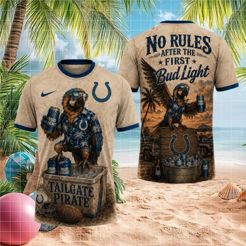 Indianapolis Colts Football Parrot Tailgate Pirate Bud Light Shirt