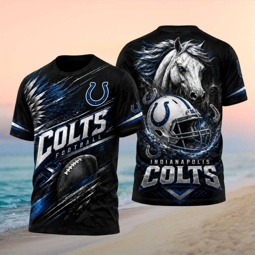 Indianapolis Colts Football White Horse Helmet Sports Shirt