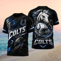 Indianapolis Colts Football White Horse Helmet Sports Shirt