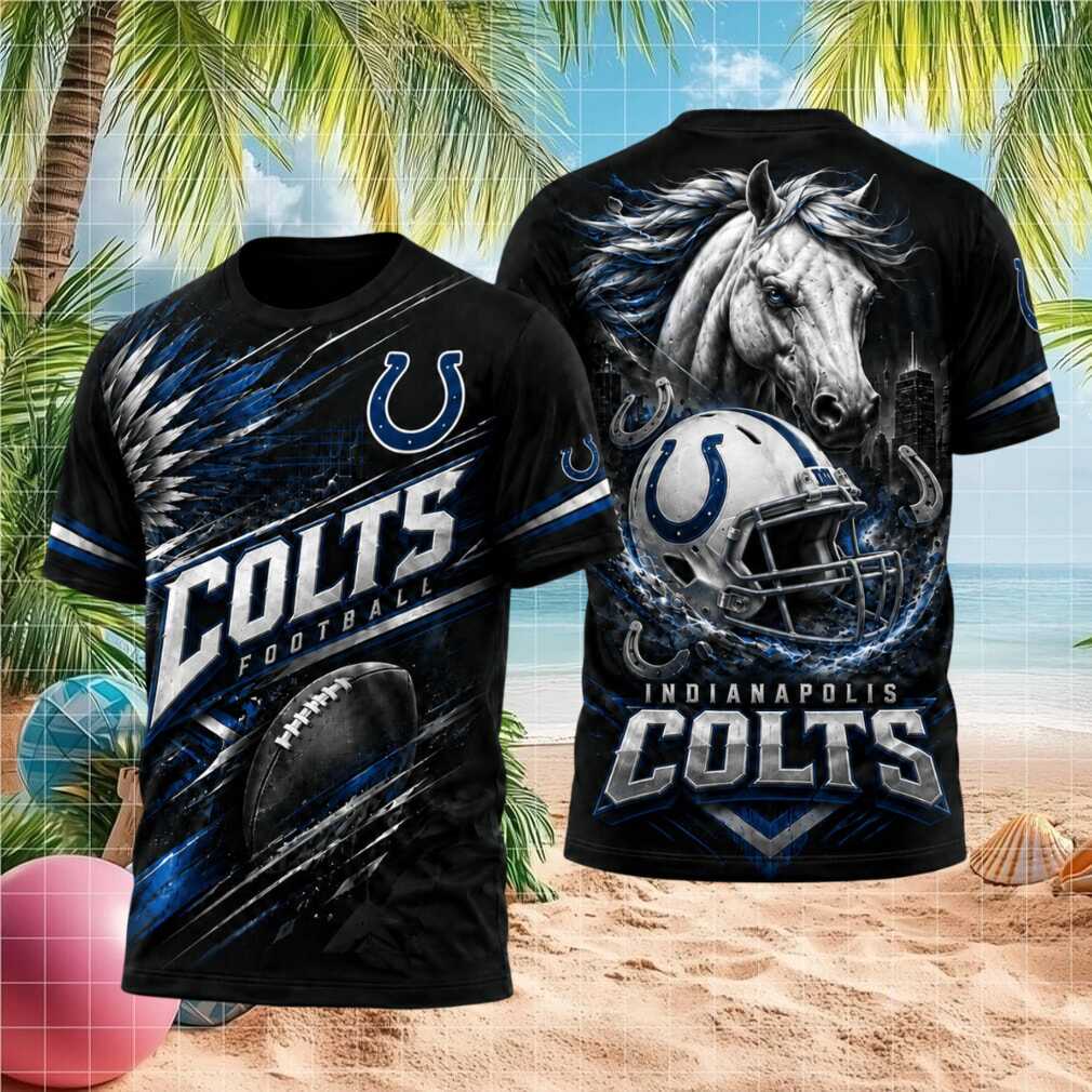 Indianapolis Colts Football White Horse Helmet Sports Shirt