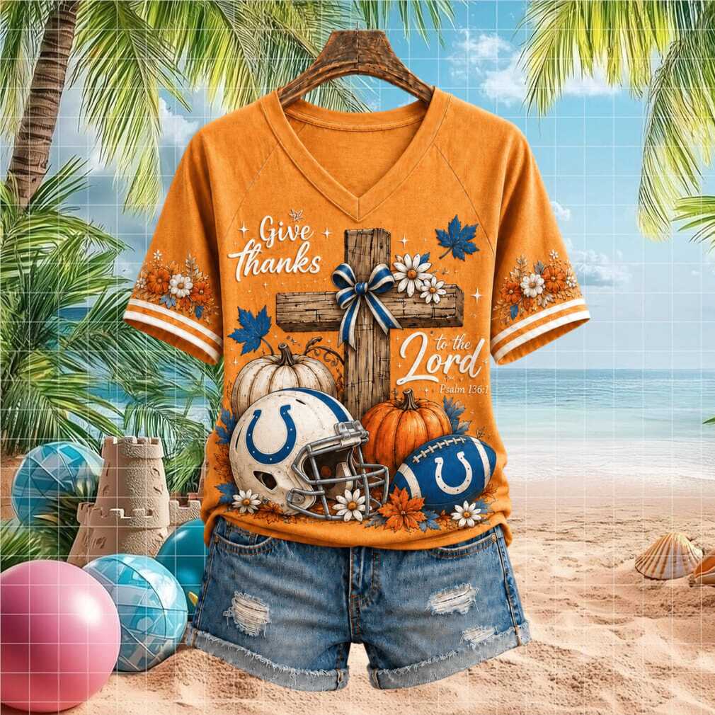 Indianapolis Colts Give Thanks To The Lord Pumpkin Cross Shirt