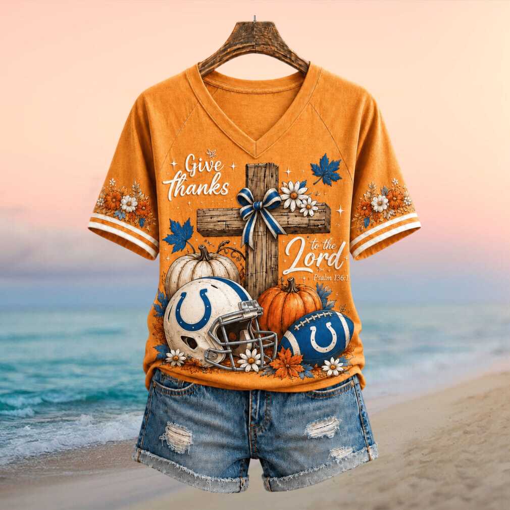Indianapolis Colts Give Thanks To The Lord Pumpkin Cross Shirt