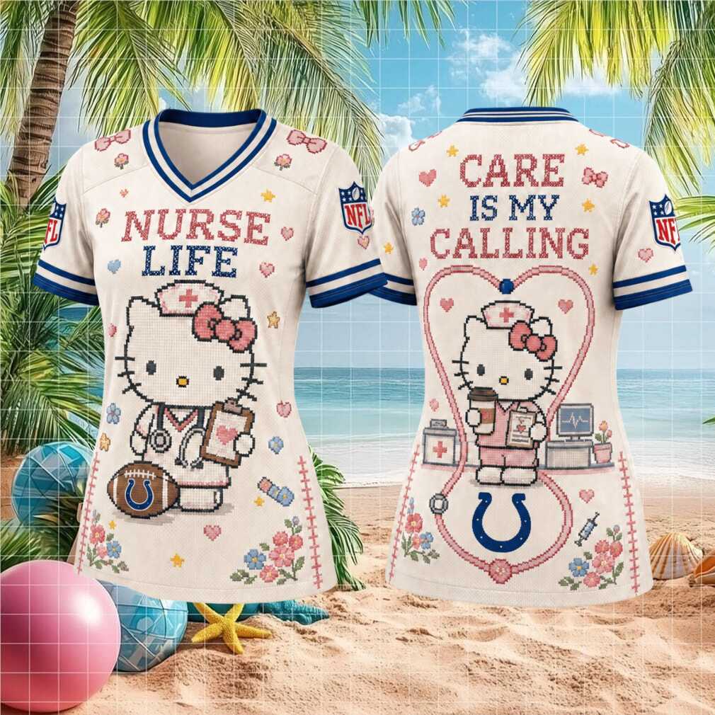 Indianapolis Colts Hello Kitty Nurse Life Care Is My Calling Shirt