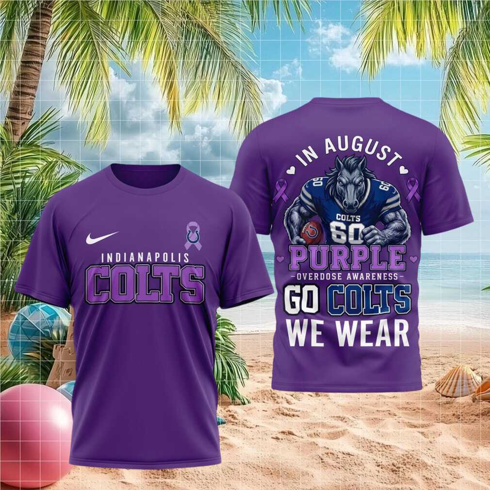 Indianapolis Colts Overdose Awareness Purple Football Shirt