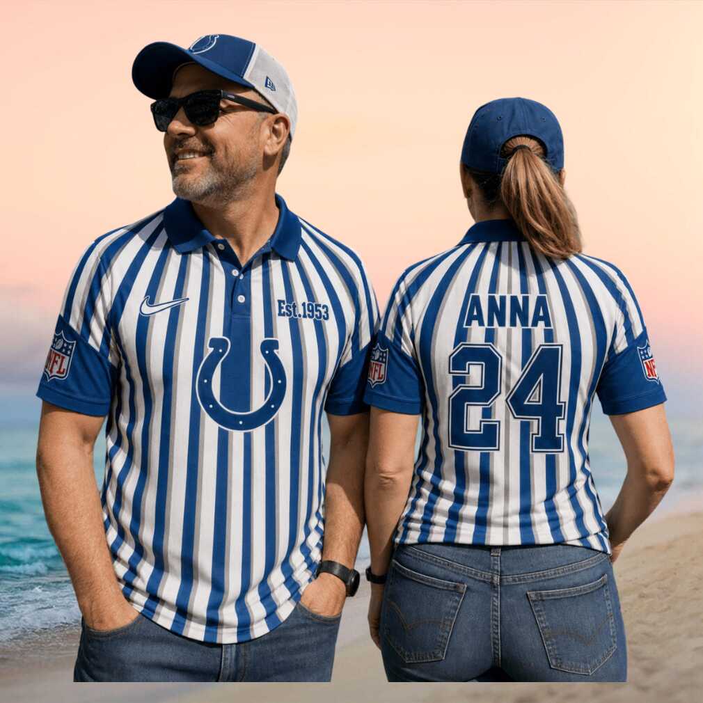 Indianapolis Football Colts Custom Name Number Retro Striped Referee Game Day Fan Men Women Shirt