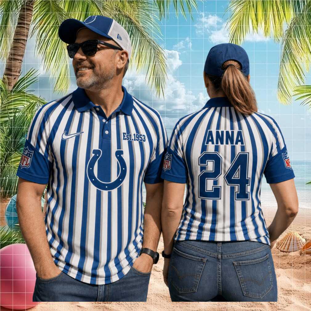 Indianapolis Football Colts Custom Name Number Retro Striped Referee Game Day Fan Men Women Shirt