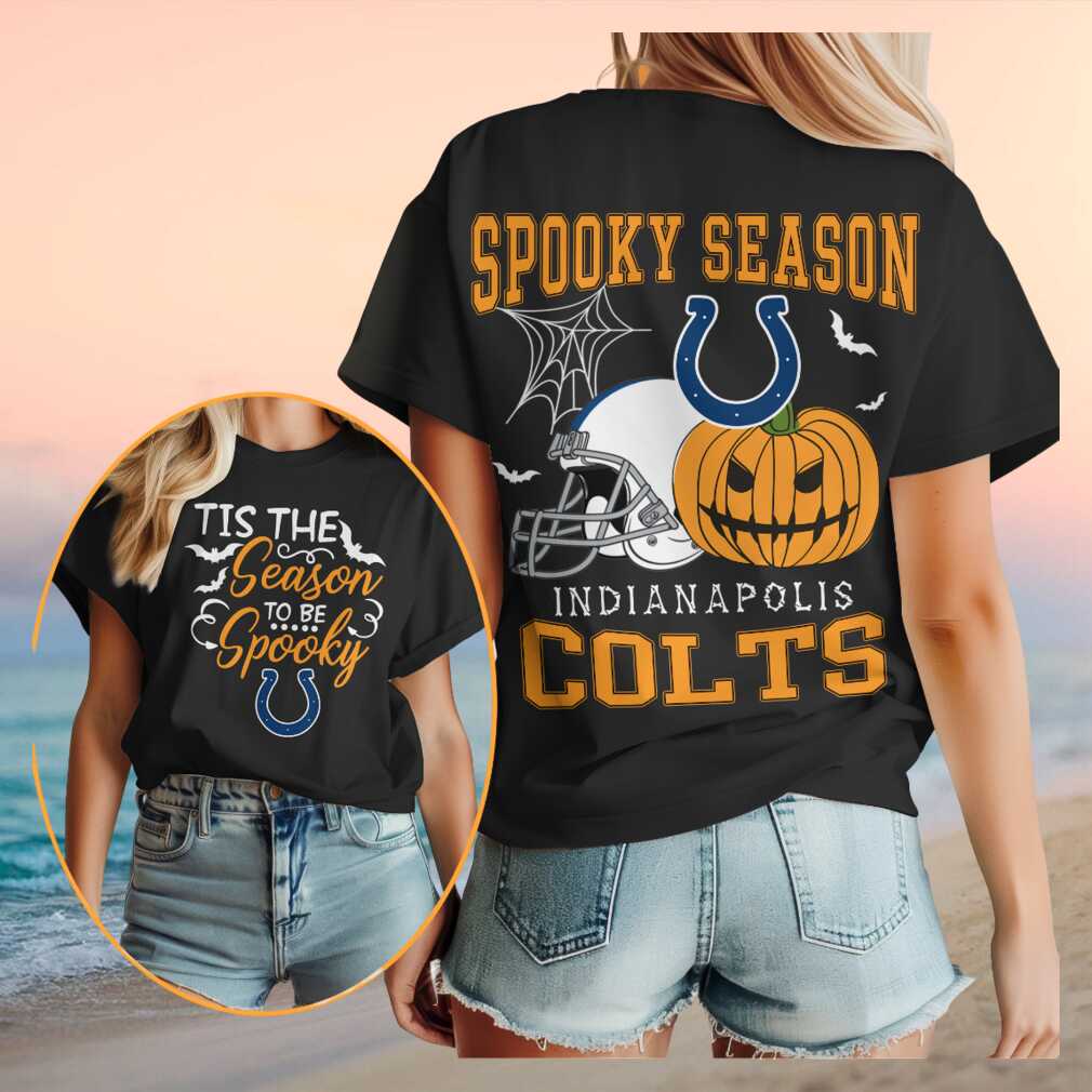 Indianapolis Football Spooky Season Pumpkin Helmet Shirt