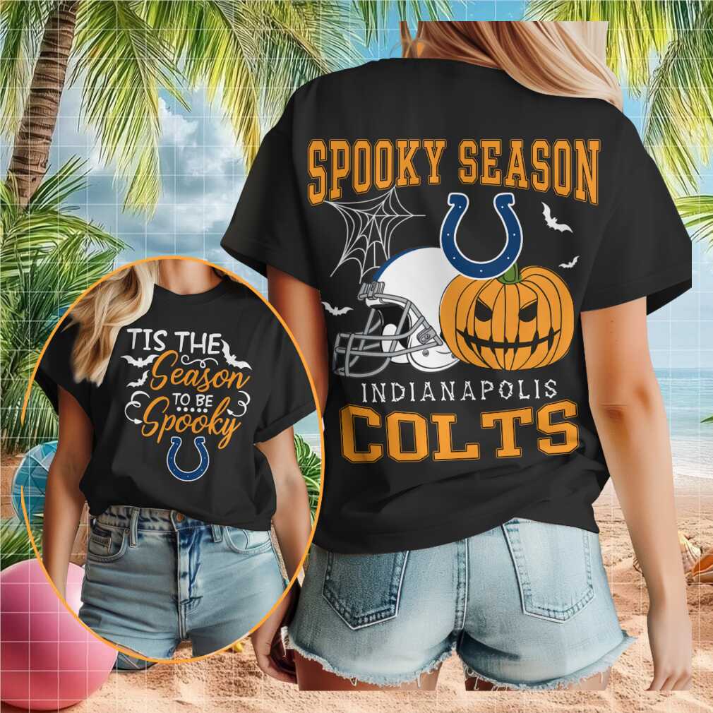 Indianapolis Football Spooky Season Pumpkin Helmet Shirt