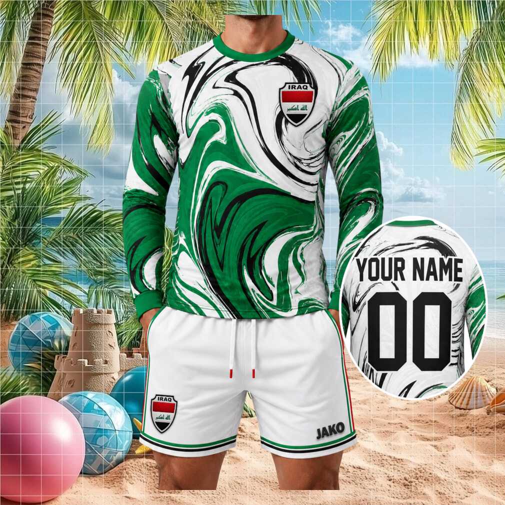 Iraq Football National Team Fan Gear Green Shirt