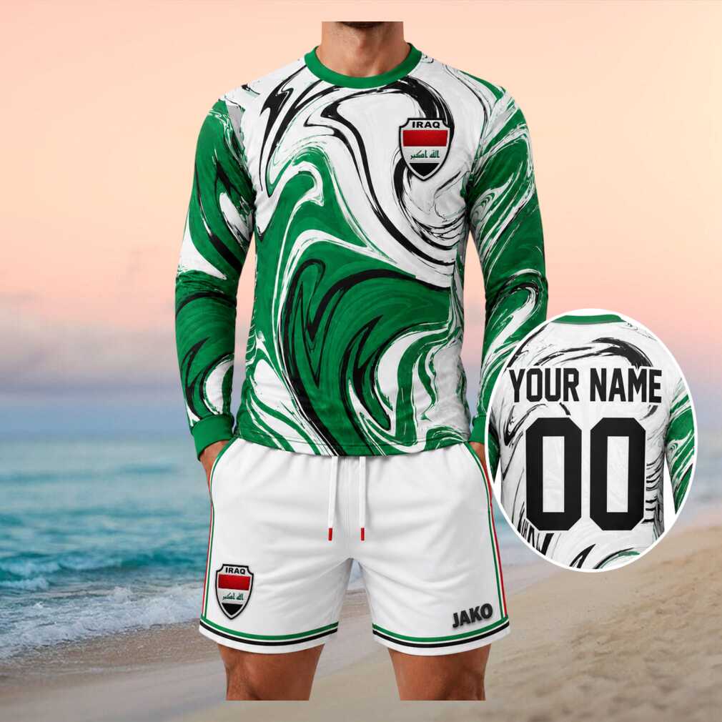 Iraq Football National Team Fan Gear Green Shirt