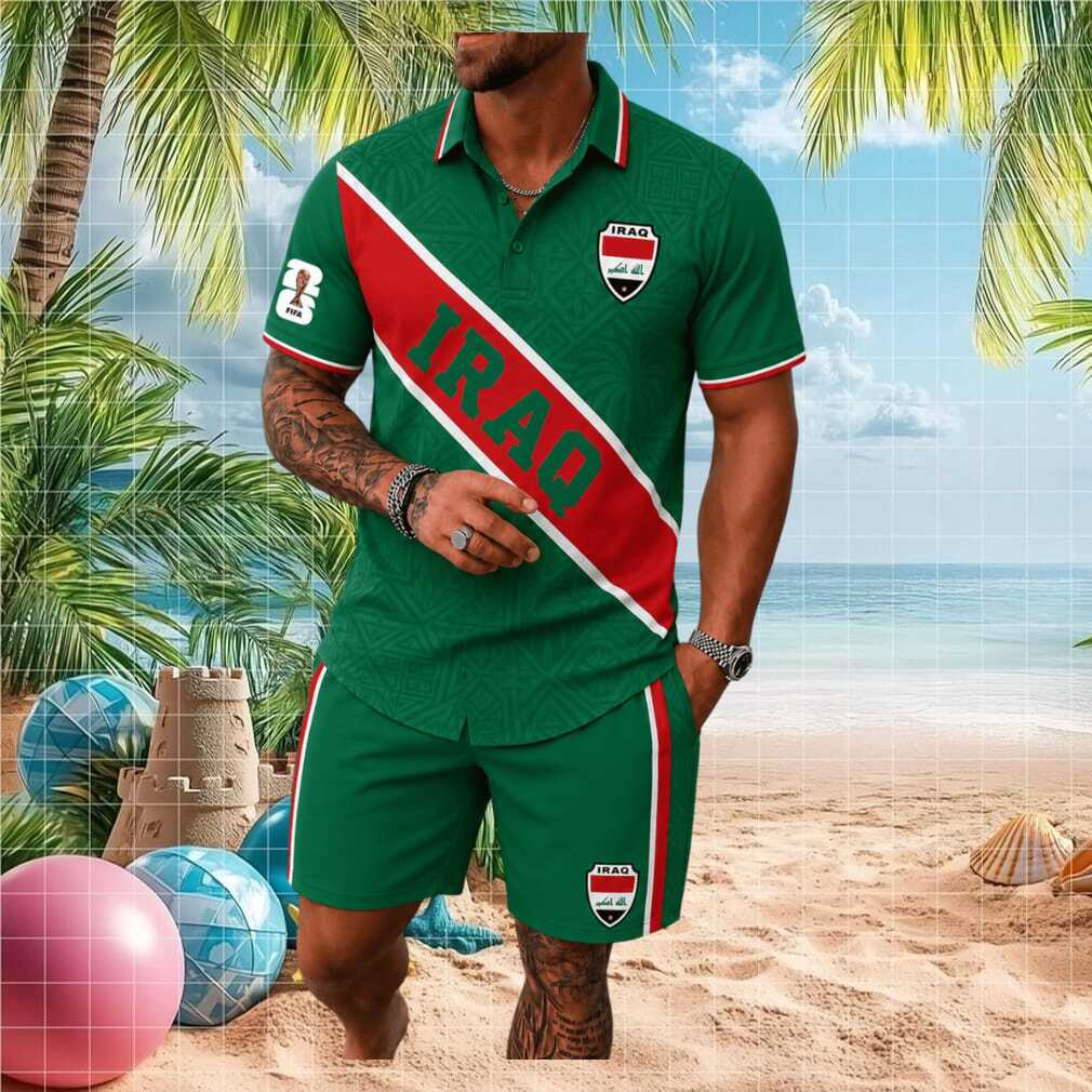 Iraq Football Pride Flag Color Stripe Shirt
