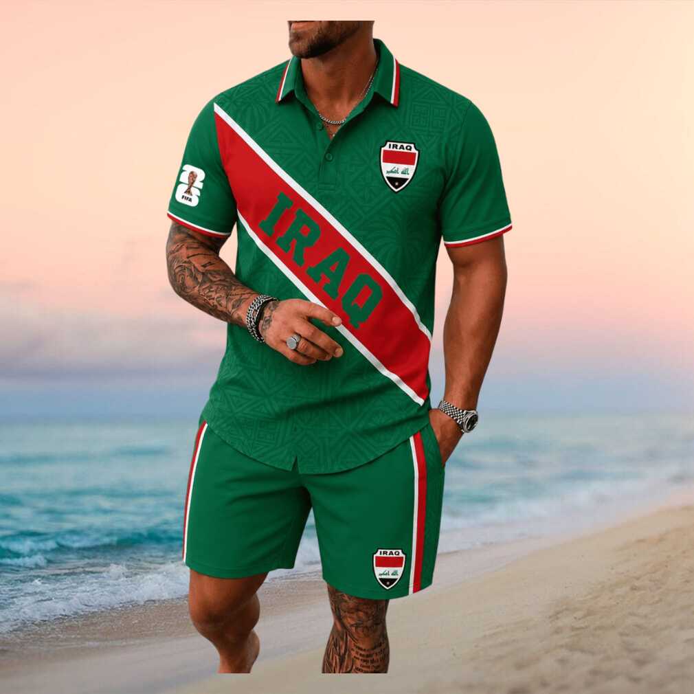 Iraq Football Pride Flag Color Stripe Shirt