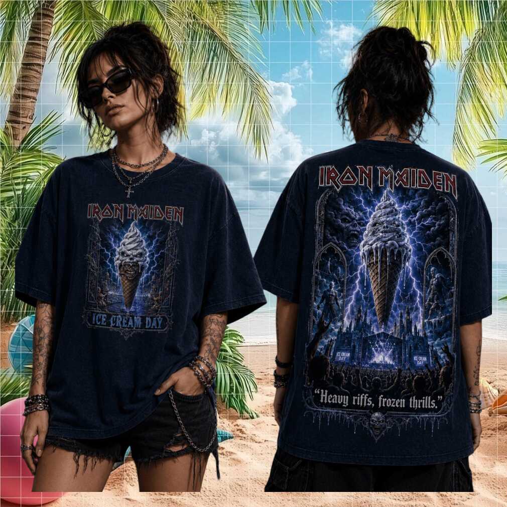 Iron Maiden Heavy Riffs Frozen Thrills Ice Cream Day Metal Black Women Fans Shirt - Limotees LLC
