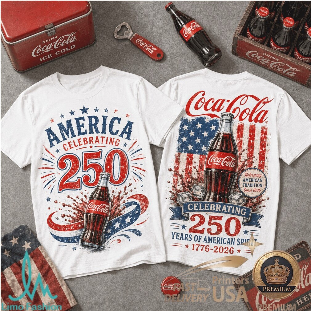 Coca Cola America 250 Years 1776 2026 Classic Soda Patriotic Shirt - Limotees LLC