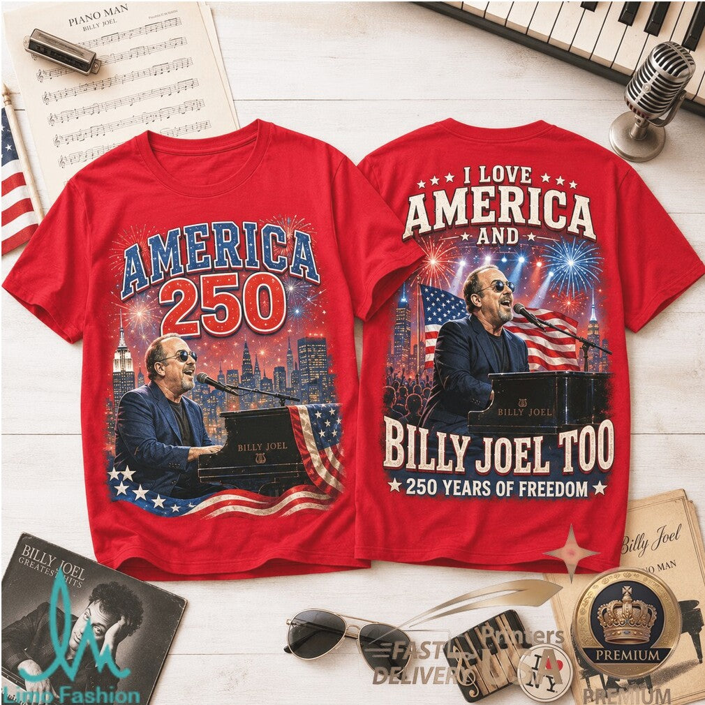 Billy Joel America 250 Years 1776 2026 Piano Man Freedom Graphic Shirt - Limotees LLC