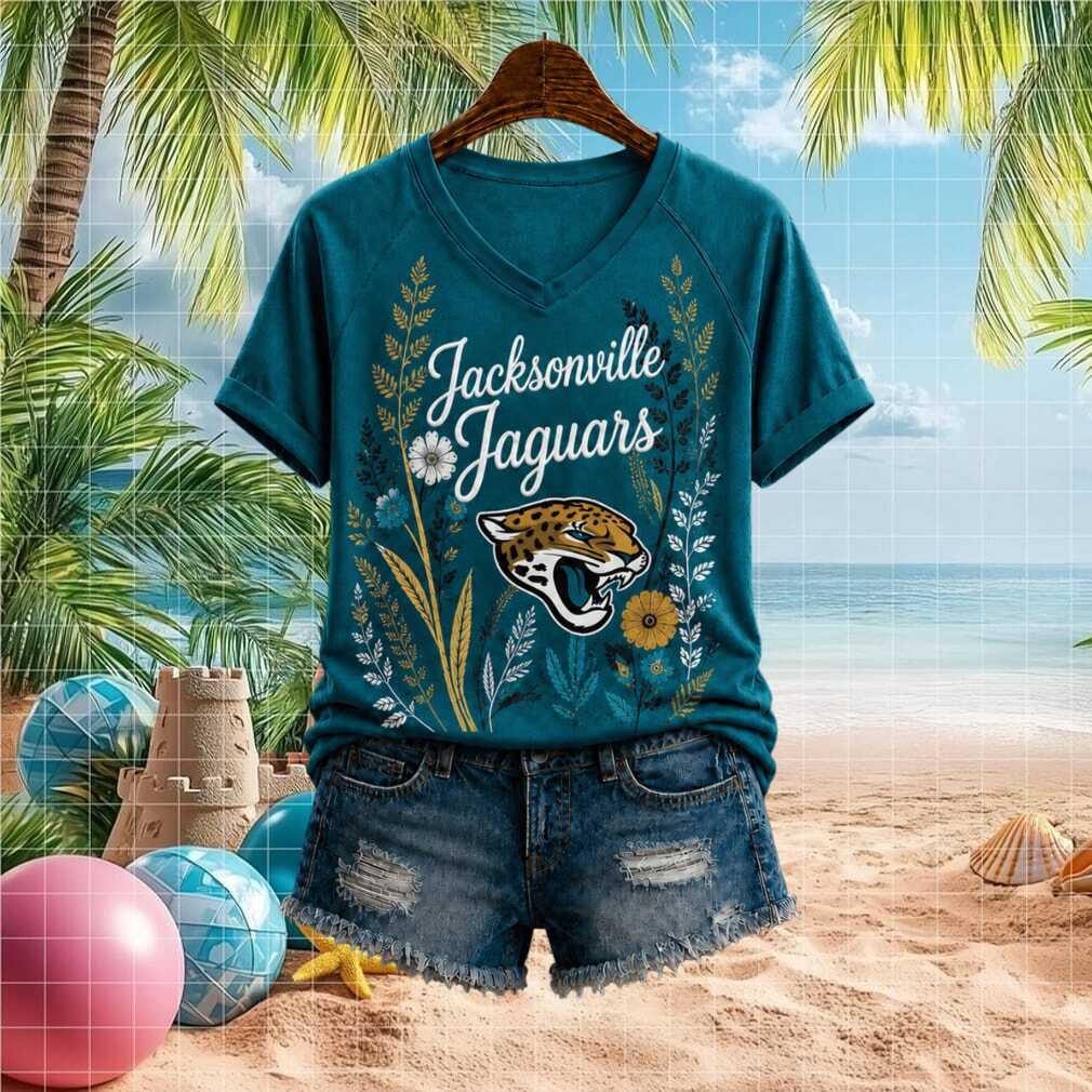 Jacksonville Jaguars Floral Boho Football Team Women's Shirt