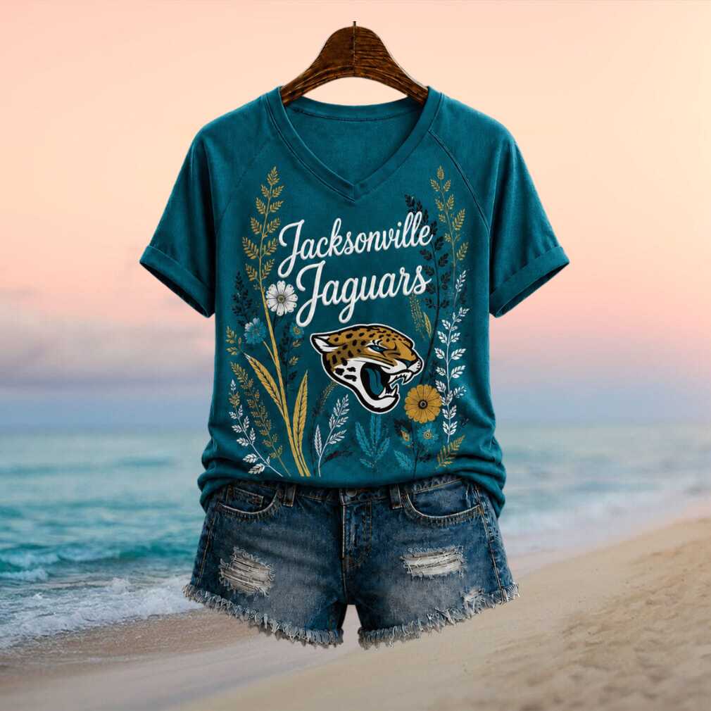 Jacksonville Jaguars Floral Boho Football Team Women's Shirt
