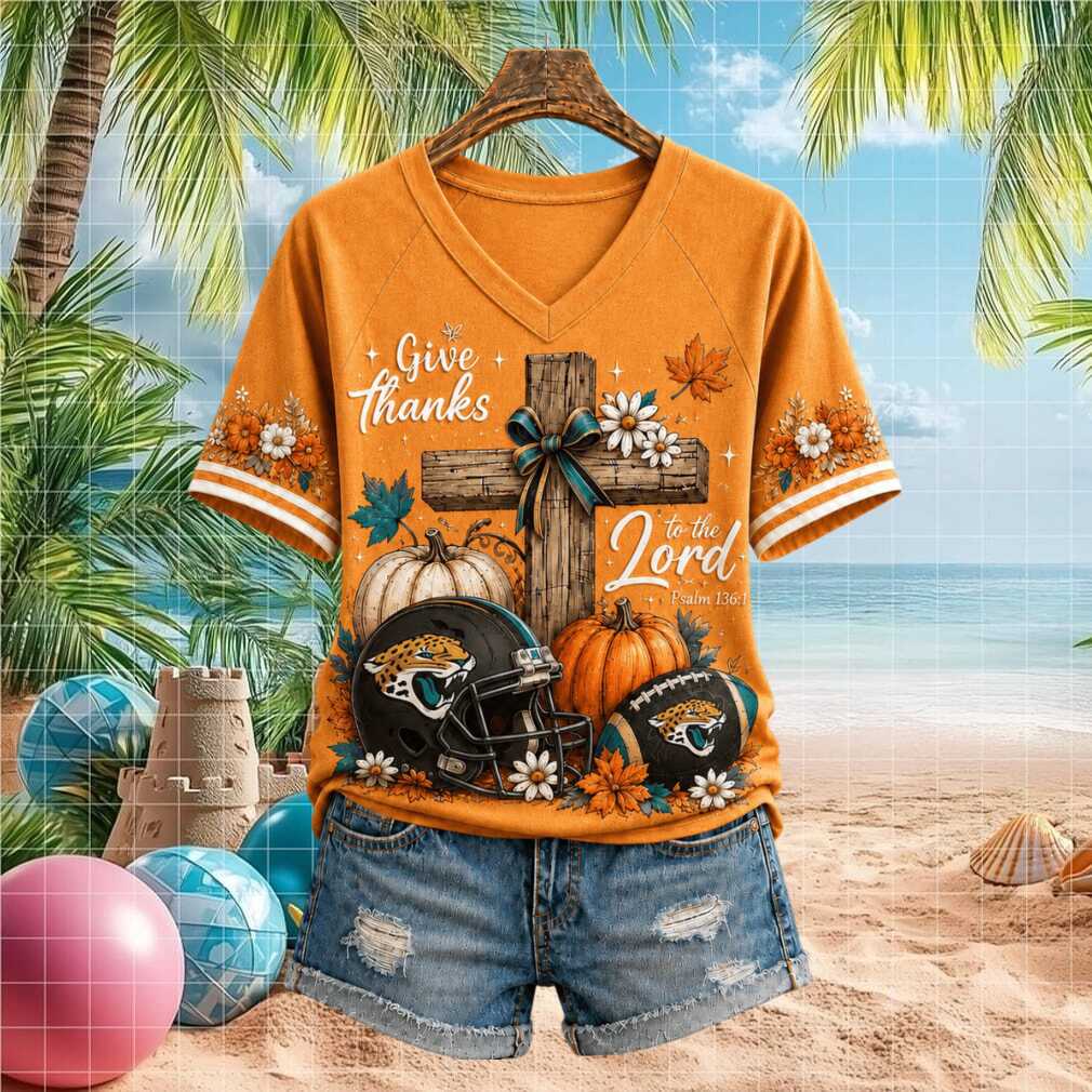 Jacksonville Jaguars Give Thanks To The Lord Pumpkin Cross Shirt