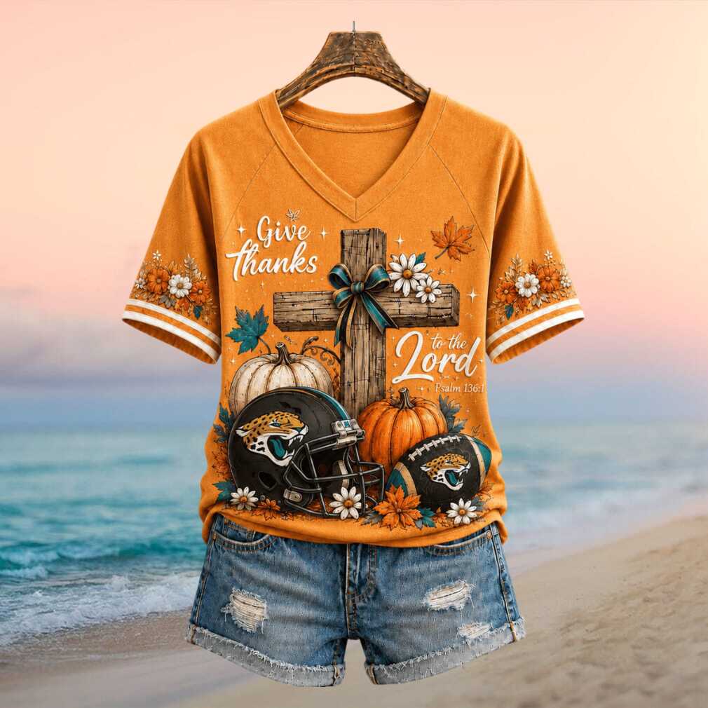 Jacksonville Jaguars Give Thanks To The Lord Pumpkin Cross Shirt