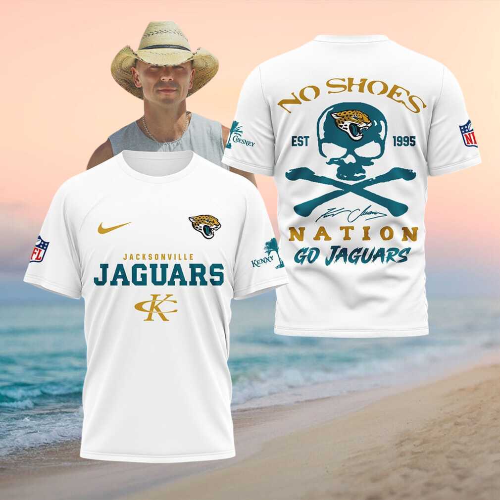 Jacksonville Jaguars Skull No Shoes Nation Kenny Chesney Football Shirt - Limotees LLC
