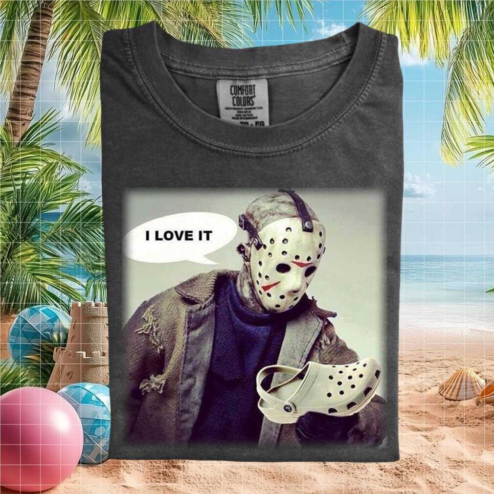 Jason Voorhees Horror Movie Fan I Love Crocs Funny T Shirt - Limotees LLC