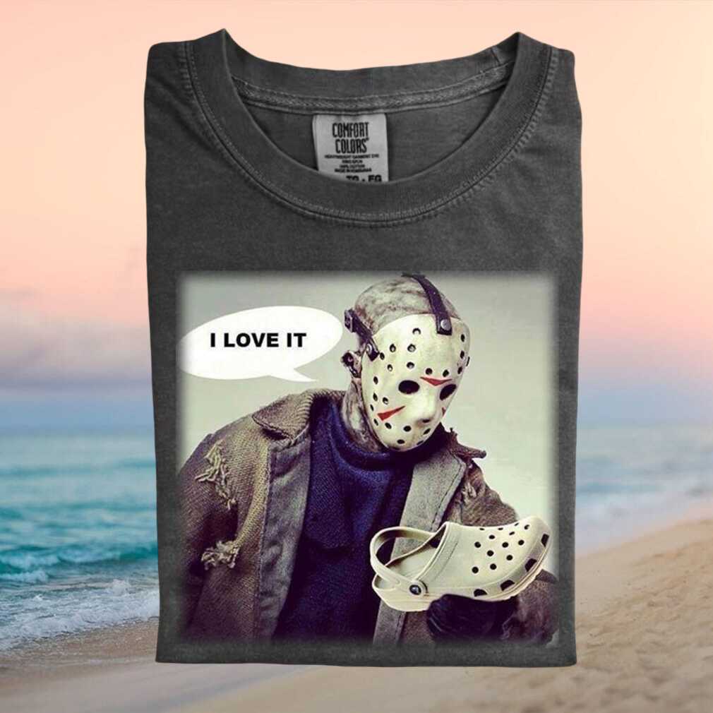 Jason Voorhees Horror Movie Fan I Love Crocs Funny T Shirt - Limotees LLC