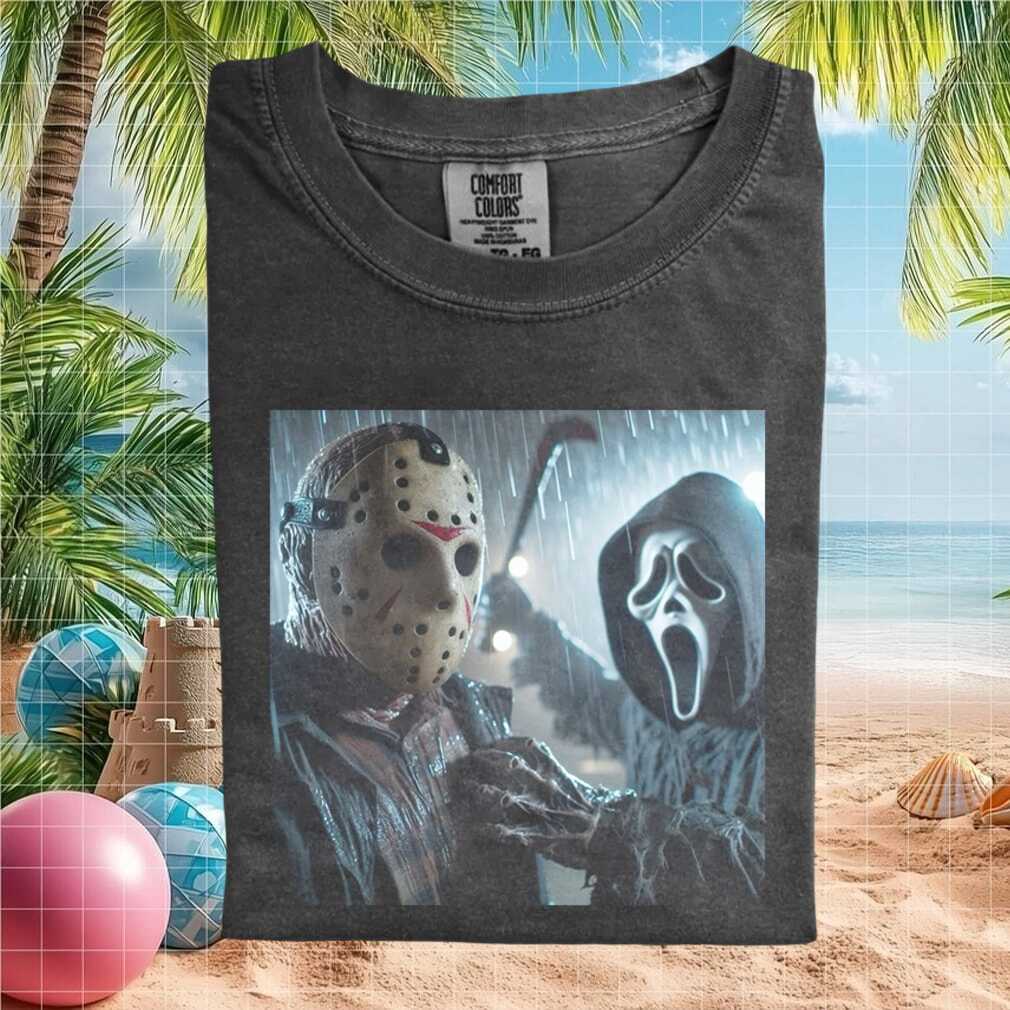 Jason Voorhees and Ghostface Horror Slasher Movie T Shirt (1) - Limotees LLC
