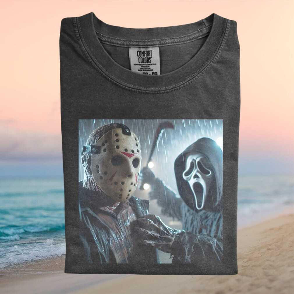 Jason Voorhees and Ghostface Horror Slasher Movie T Shirt (1) - Limotees LLC