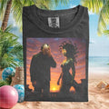 Jason Voorhees and Medusa Sunset Horror Movie Crossover T Shirt - Limotees LLC