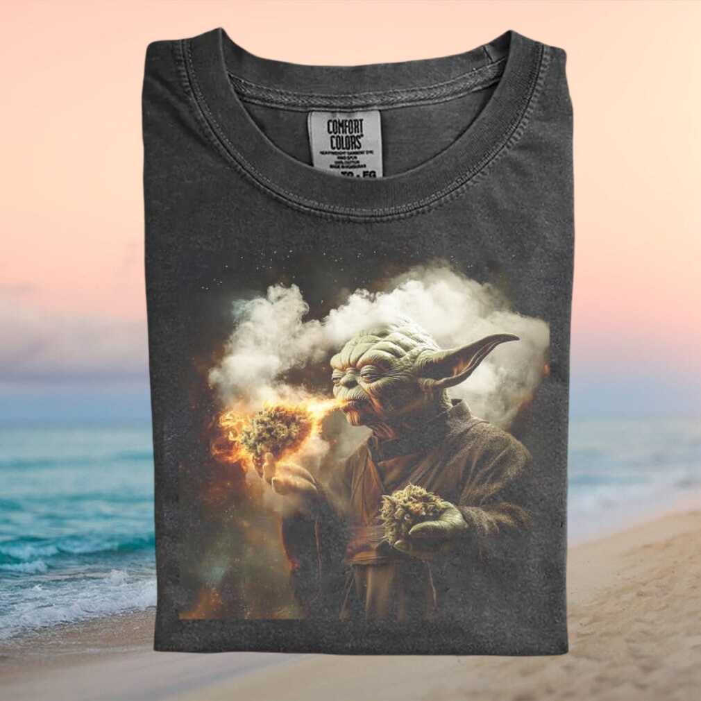 Jedi Master Yoda Smoking Space Herb Funny Sci Fi Graphic T Shirt - Limotees LLC