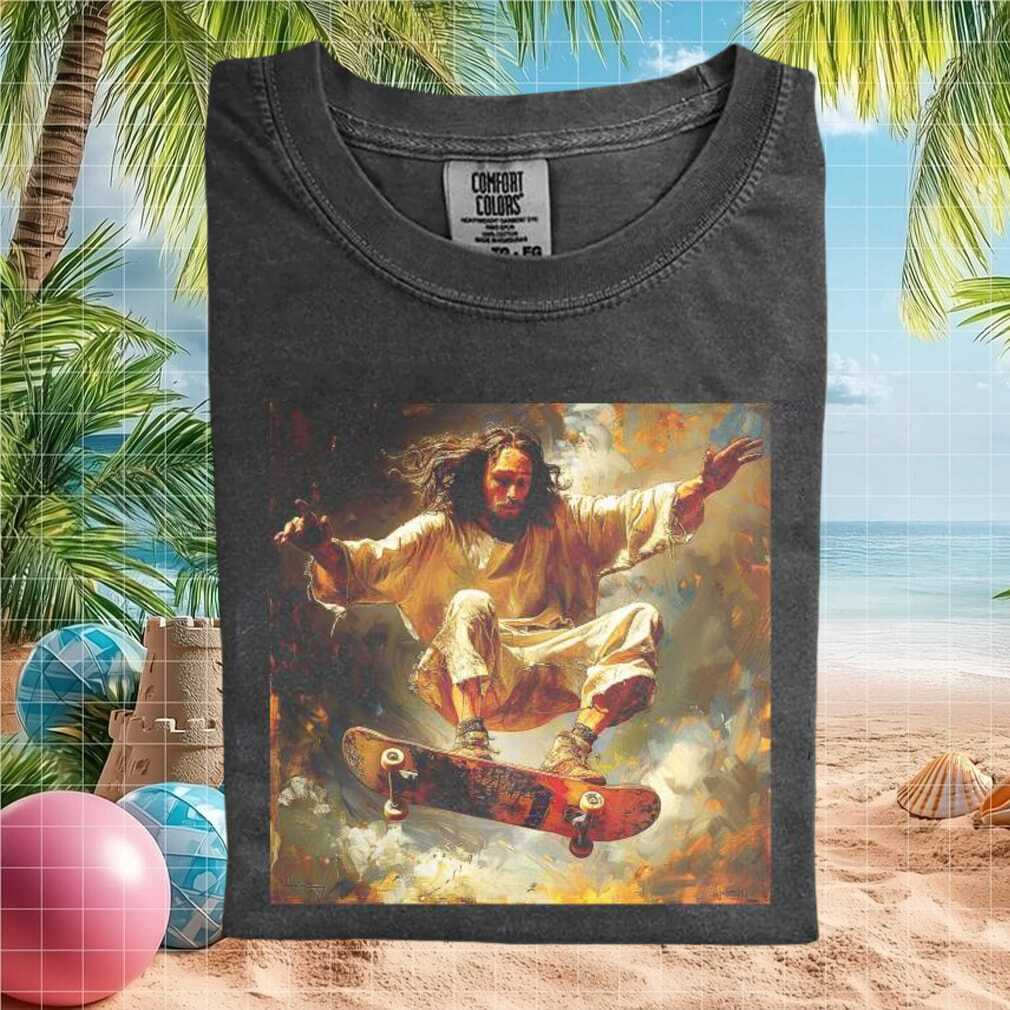Jesus Christ Skateboarding Artistic Urban Streetwear Graphic T Shirt - Limotees LLC
