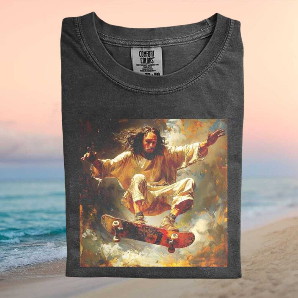 Jesus Christ Skateboarding Artistic Urban Streetwear Graphic T Shirt - Limotees LLC