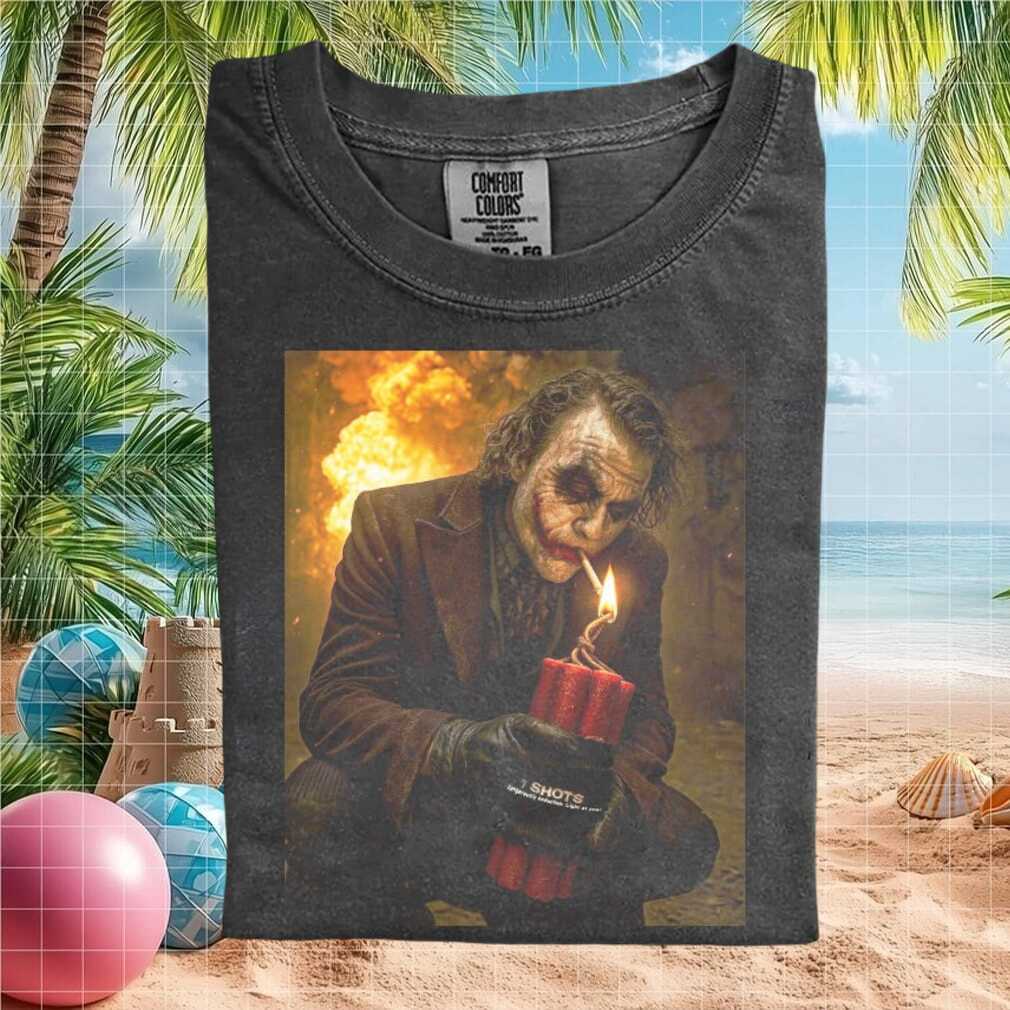 Joker Movie Dynamite Cigar Explosion Dark Art Graphic T Shirt