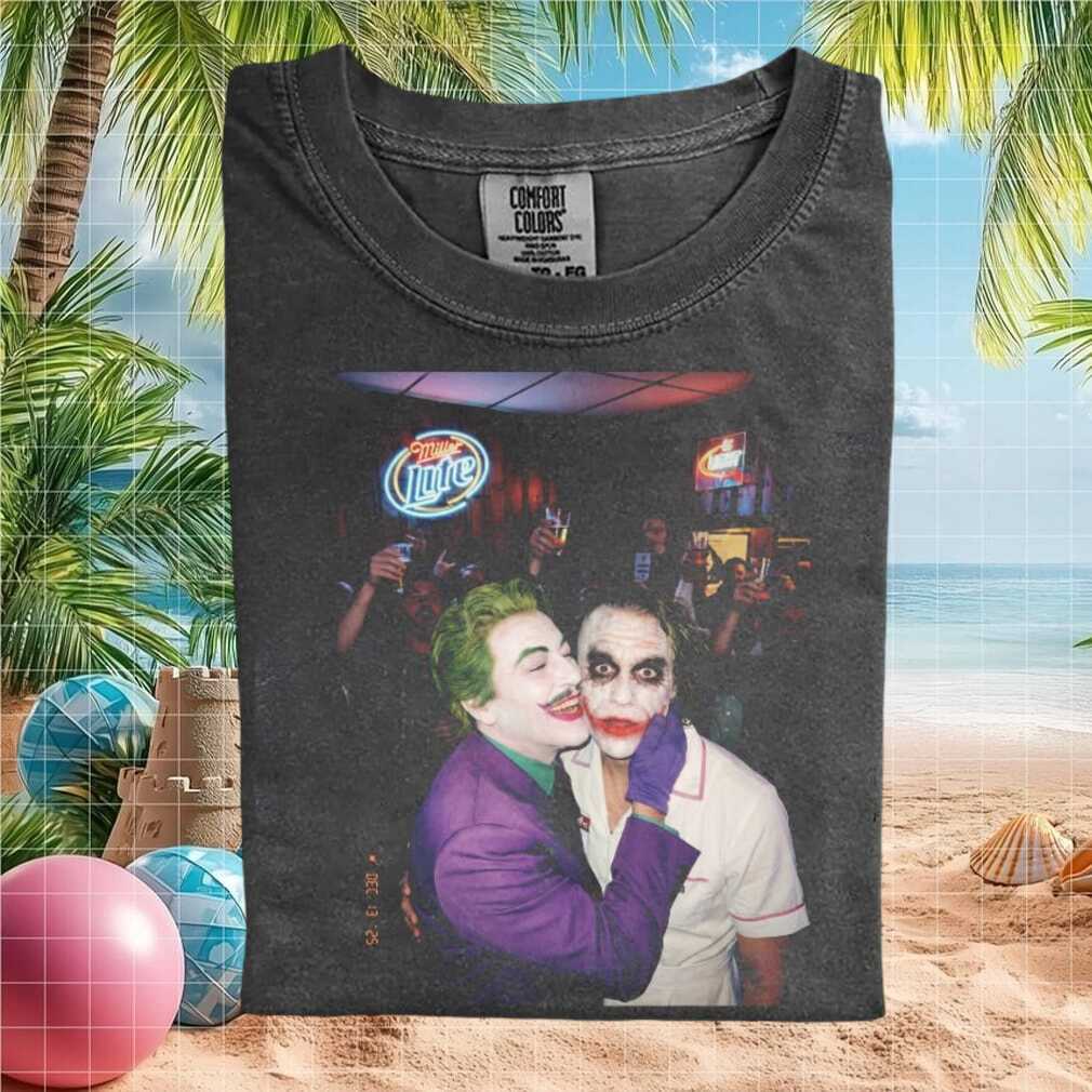 Joker and Harley Quinn Bar Scene Party Retro Style Graphic T Shirt - Limotees LLC