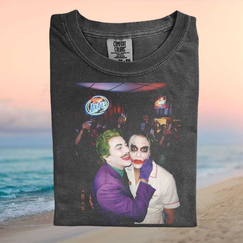 Joker and Harley Quinn Bar Scene Party Retro Style Graphic T Shirt - Limotees LLC