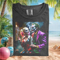 Joker and Harley Quinn Smoking Together Couple Aesthetic T Shirt - Limotees LLC