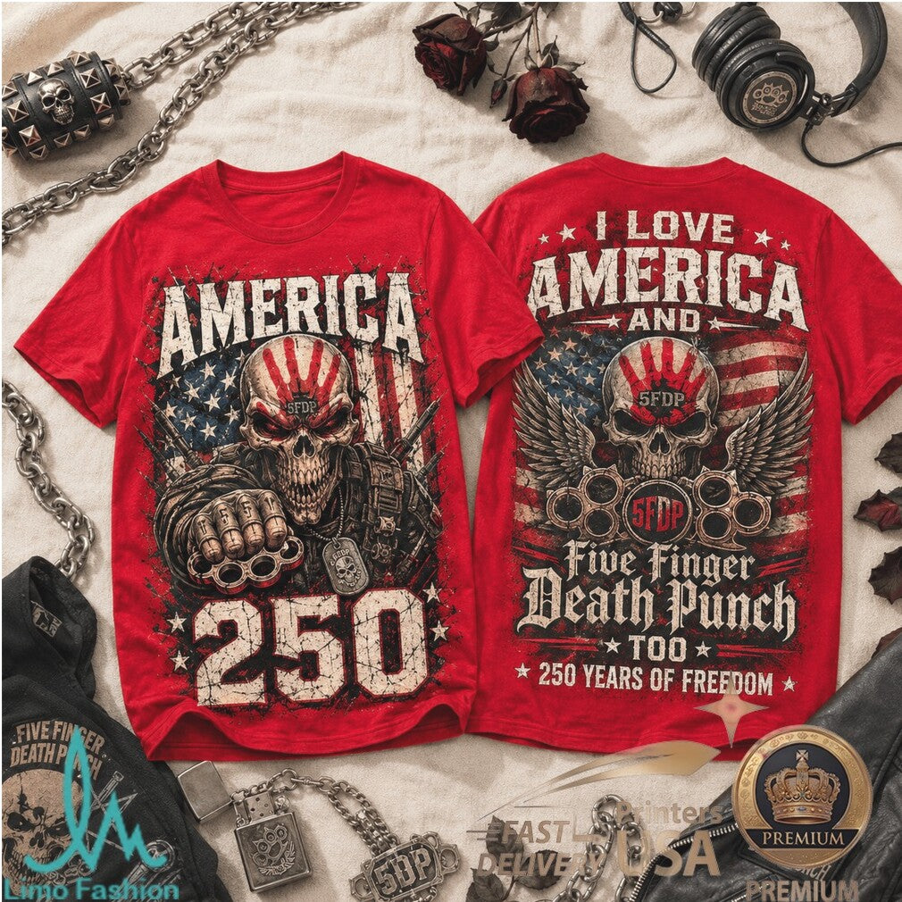 Five Finger Death Punch America 250 Years of Freedom Patriotic Shirt - Limotees LLC