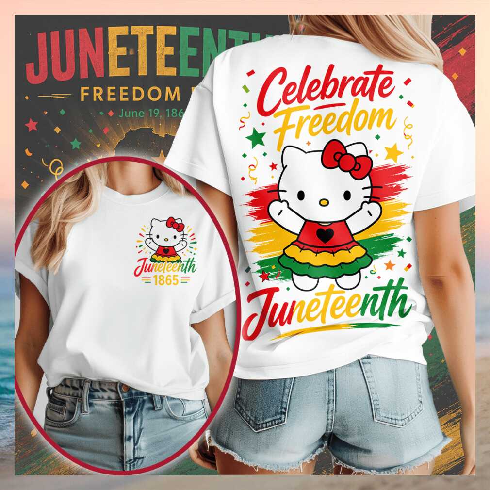 Juneteenth Celebrate Freedom Hello Kitty Graphic Shirt - Limotees LLC