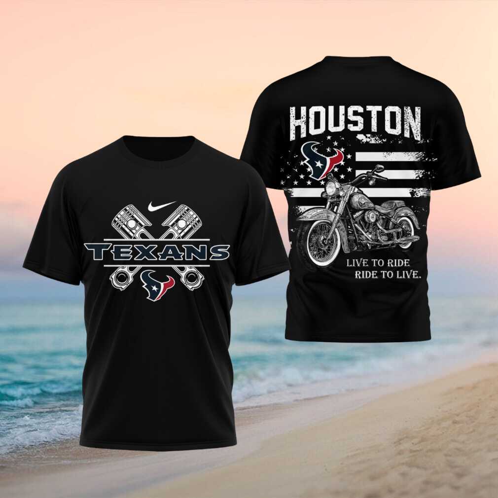 Houston Texans Motorcycle American Flag Pistons Shirt