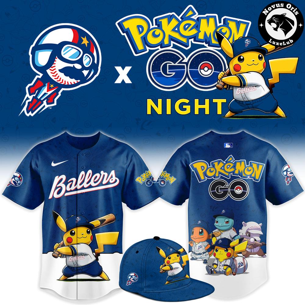Kannapolis Cannon Ballers x Pokemon GO Night Limited Edition Custom Baseball Jersey