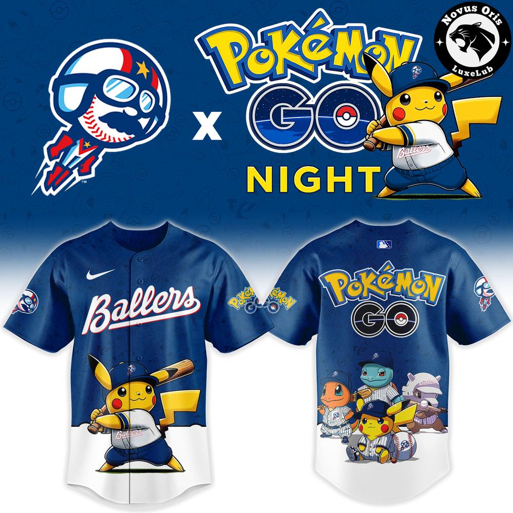 Kannapolis Cannon Ballers x Pokemon GO Night Limited Edition Custom Baseball Jersey