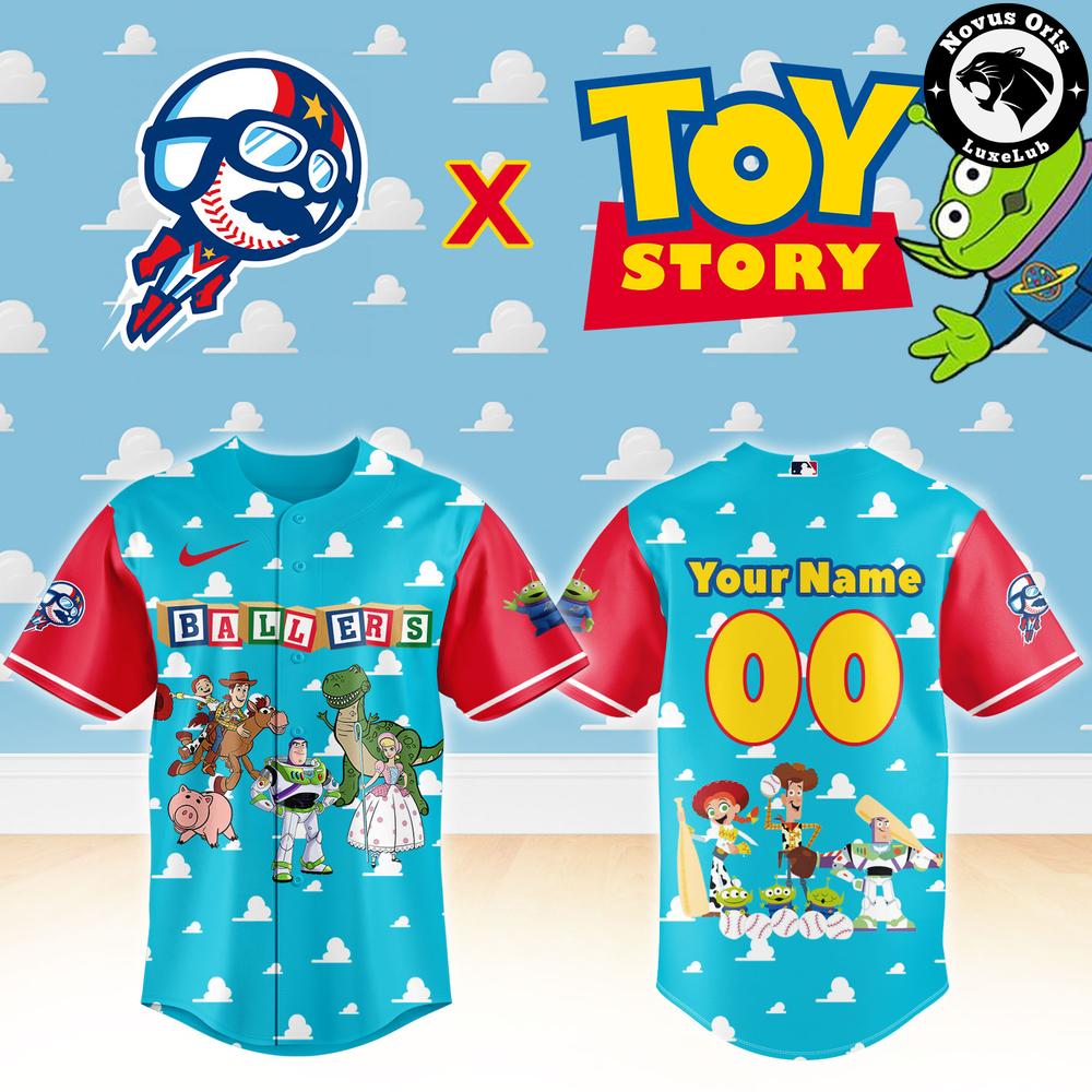 Kannapolis Cannon Ballers x Toy Story Night Pixar Cartoon Custom Baseball Jersey