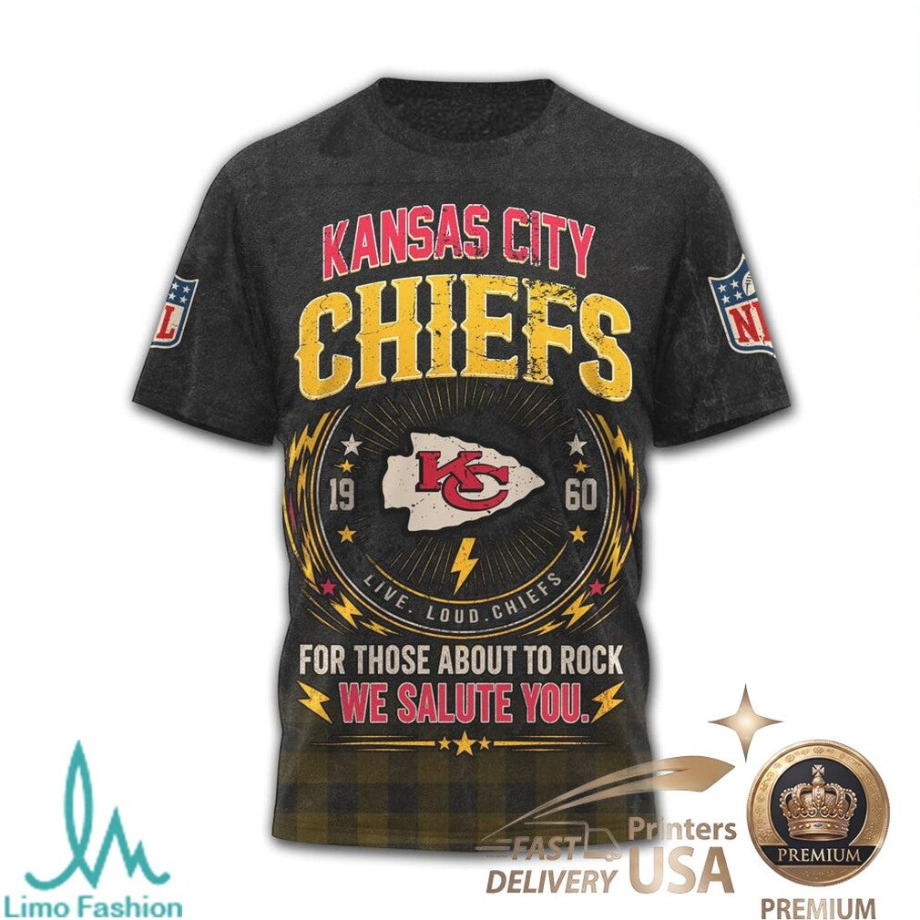 Kansas City Chiefs ACDC Rock Band Mashup Vintage T Shirt - Limotees LLC
